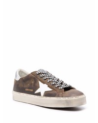 Baskets basses en cuir marron foncé Golden Goose