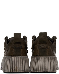 Baskets basses en cuir marron foncé Boris Bidjan Saberi