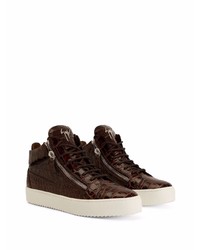 Baskets basses en cuir marron foncé Giuseppe Zanotti