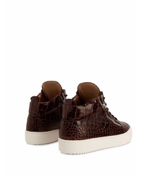 Baskets basses en cuir marron foncé Giuseppe Zanotti