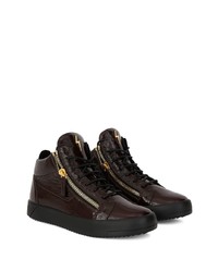 Baskets basses en cuir marron foncé Giuseppe Zanotti