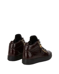 Baskets basses en cuir marron foncé Giuseppe Zanotti