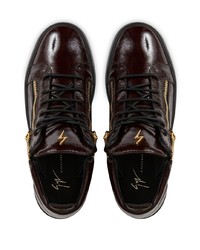 Baskets basses en cuir marron foncé Giuseppe Zanotti