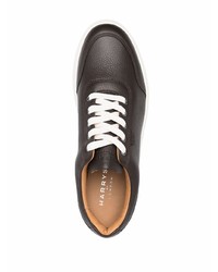 Baskets basses en cuir marron foncé Harrys Of London