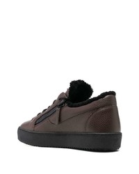 Baskets basses en cuir marron foncé Giuseppe Zanotti