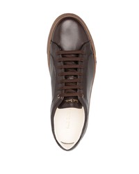 Baskets basses en cuir marron foncé Paul Smith