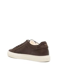 Baskets basses en cuir marron foncé Paul Smith