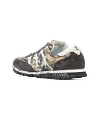 Baskets basses en cuir marron foncé White Premiata