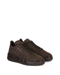 Baskets basses en cuir marron foncé Giuseppe Zanotti