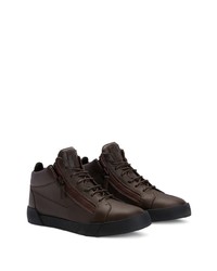 Baskets basses en cuir marron foncé Giuseppe Zanotti