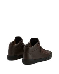 Baskets basses en cuir marron foncé Giuseppe Zanotti