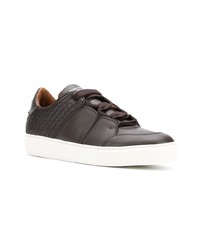 Baskets basses en cuir marron foncé Ermenegildo Zegna XXX