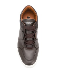 Baskets basses en cuir marron foncé Ermenegildo Zegna XXX