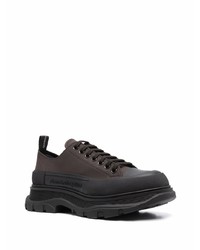 Baskets basses en cuir marron foncé Alexander McQueen