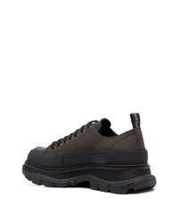 Baskets basses en cuir marron foncé Alexander McQueen