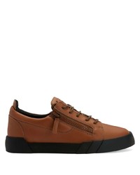 Baskets basses en cuir marron Giuseppe Zanotti