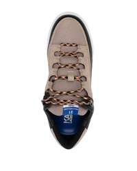 Baskets basses en cuir marron Karl Lagerfeld