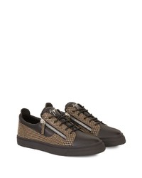 Baskets basses en cuir marron Giuseppe Zanotti