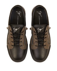 Baskets basses en cuir marron Giuseppe Zanotti