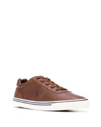 Baskets basses en cuir marron Polo Ralph Lauren