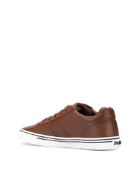 Baskets basses en cuir marron Polo Ralph Lauren