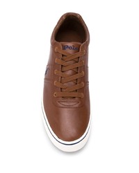 Baskets basses en cuir marron Polo Ralph Lauren