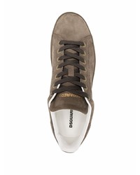 Baskets basses en cuir marron DSQUARED2