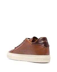 Baskets basses en cuir marron Paul Smith