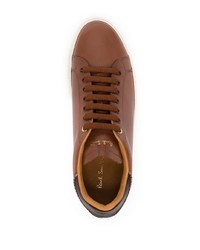 Baskets basses en cuir marron Paul Smith