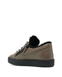 Baskets basses en cuir marron Giuseppe Zanotti