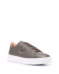 Baskets basses en cuir marron Philipp Plein