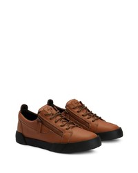 Baskets basses en cuir marron Giuseppe Zanotti