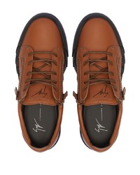 Baskets basses en cuir marron Giuseppe Zanotti