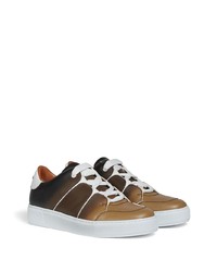 Baskets basses en cuir marron Ermenegildo Zegna