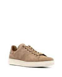 Baskets basses en cuir marron Tom Ford