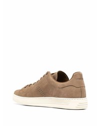 Baskets basses en cuir marron Tom Ford