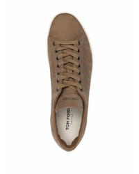 Baskets basses en cuir marron Tom Ford