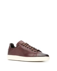 Baskets basses en cuir marron Tom Ford