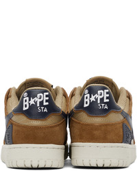 Baskets basses en cuir moutarde BAPE