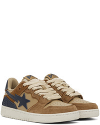 Baskets basses en cuir moutarde BAPE