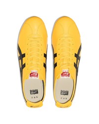 Baskets basses en cuir moutarde Onitsuka Tiger