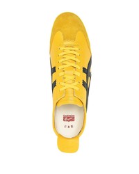 Baskets basses en cuir moutarde Onitsuka Tiger