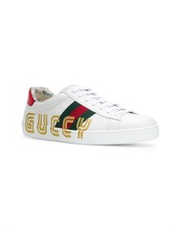 Baskets basses en cuir multicolores Gucci