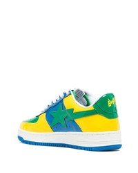 Baskets basses en cuir multicolores A Bathing Ape