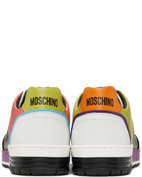 Baskets basses en cuir multicolores Moschino