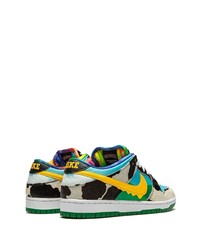 Baskets basses en cuir multicolores Nike