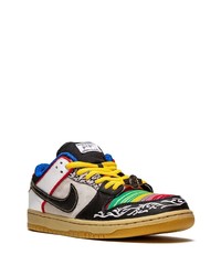 Baskets basses en cuir multicolores Nike