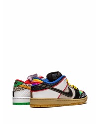 Baskets basses en cuir multicolores Nike