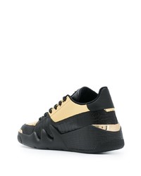 Baskets basses en cuir noir et doré Giuseppe Zanotti