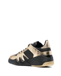 Baskets basses en cuir noir et doré Giuseppe Zanotti